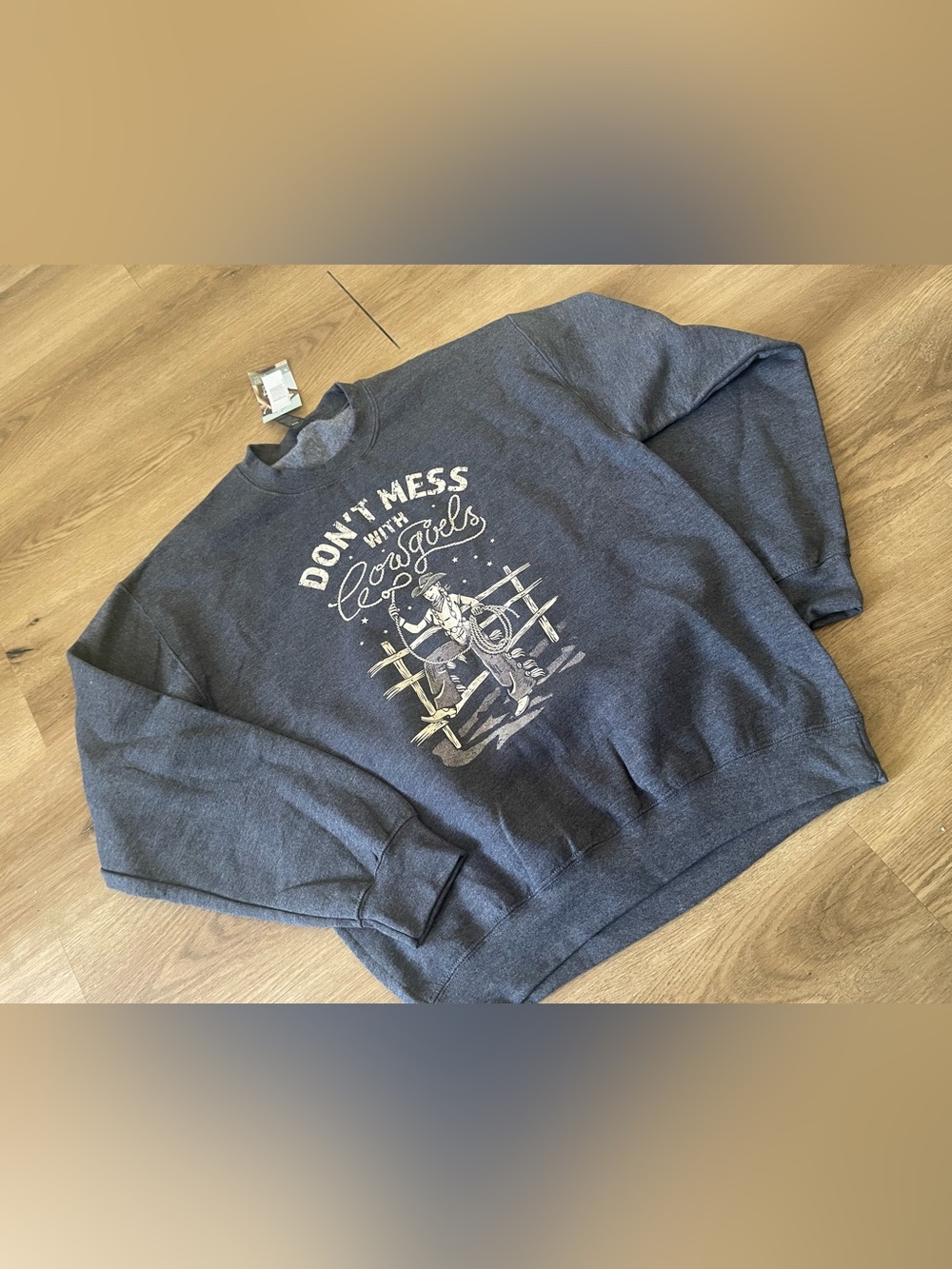 Wanderlust Women’s “Don't Mess With Cowgirls” Sweatshirt - Charcoal